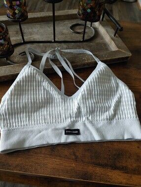 Like New Lucky Brand Large Padded Blue/white Bralette Strappy Back